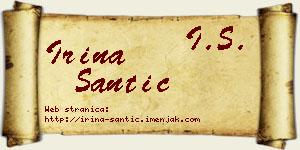 Irina Šantić vizit kartica